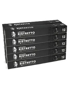 Envase con 100 cápsulas de aluminio de Kaffekapslen Ristretto para Nespresso