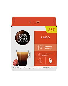 Nescafé Lungo package and capsule for Dolce Gusto