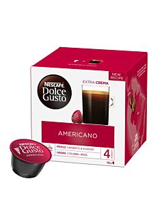 Nescafé Americano package and capsule for Dolce Gusto