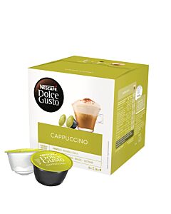 Nescafé Cappuccino package and capsule for Dolce Gusto