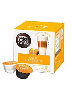 Nescafé Latte Macchiato package and capsule for Dolce Gusto