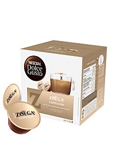 Zoégas Cappuccino package and capsule for Dolce Gusto