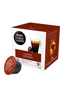 Nescafé Lungo Intenso envase y cápsula para Dolce Gusto