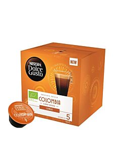 Nescafé Colombia Lungo package and capsule for Dolce Gusto