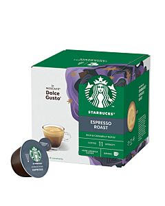 Starbucks Espresso Roast Espresso package and capsule for Dolce Gusto