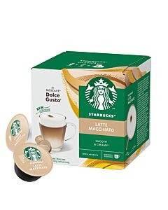 Starbucks Latte Macchiato package and capsule for Dolce Gusto