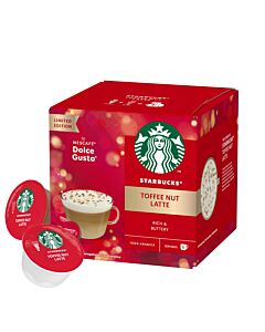 Starbucks Toffee Nut Latte paquete y cápsula para Dolce Gusto