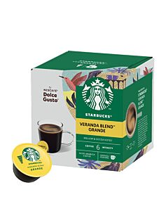 Starbucks Grande Veranda Blend package and capsule for Dolce Gusto