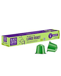 Black Coffee Roasters Lungo Roast paquete de cápsulas de Nespresso
