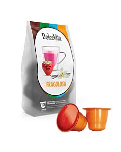 Dolce Vita Fragolosa package and capsule for Nespresso®