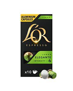 L'OR Lungo Elegante package and capsule for NespressoÂ®