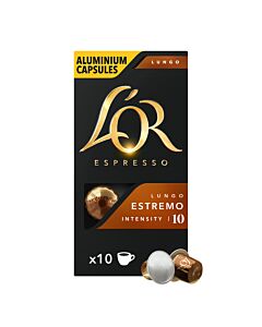 L'OR Lungo Estremo package and capsule for NespressoÂ®