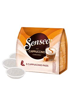 Senseo Cappuccino Caramel package and pods for Senseo