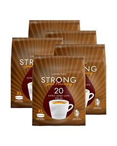 5 paquetes con Kaffekapslen Strong Extra Large para Senseo