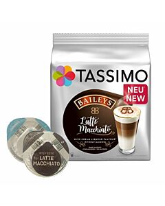 Baileys Latte Macchiato package and capsule for Tassimo