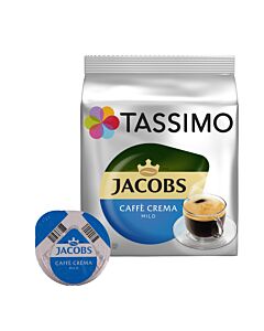 Jacobs Caffé Crema Mild package and capsule for Tassimo