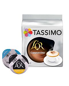 L'OR Cappuccino package and capsule for Tassimo