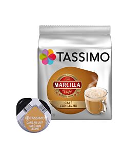 Marcilla Café Con Leche package and capsule for Tassimo