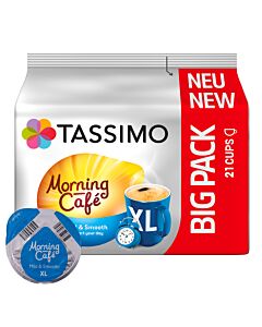 Morning Café Mild & Smooth XL package and capsule for Tassimo